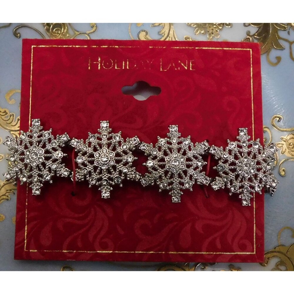 Holiday Lane Rhinestone Snowflake Bracelet - Picture 4 of 4